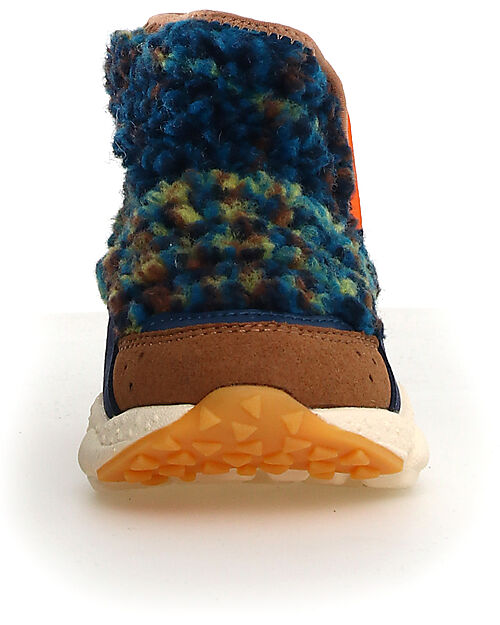 Flower Mountain Taro WP Junior  Boot - Teddy - Brown/Blue Navy - Eco-leather Shoes