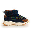 Flower Mountain Taro WP Junior  Boot - Teddy - Brown/Blue Navy - Eco-leather Shoes