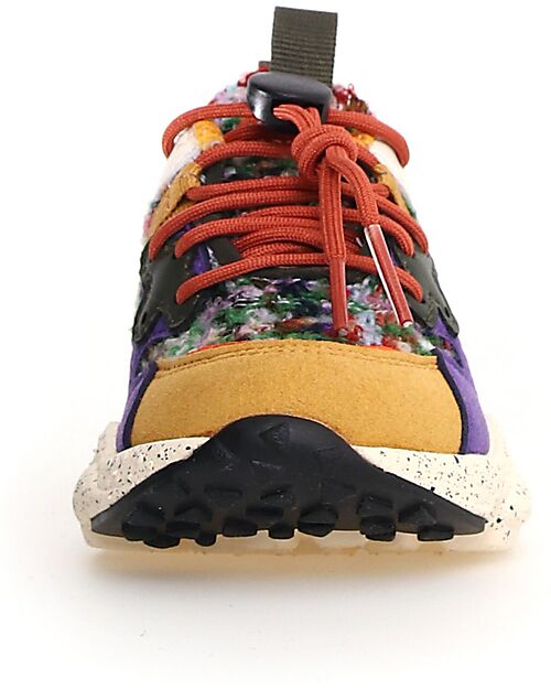 Flower Mountain Yamano 3 Junior Sneakers - Fabric - Beige/Lilac/Blue Navy - Eco-leather Sneakers