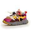 Flower Mountain Yamano 3 Junior Sneakers - Fur - Bordeuax/Brown/Yellow - Eco-leather Sneakers