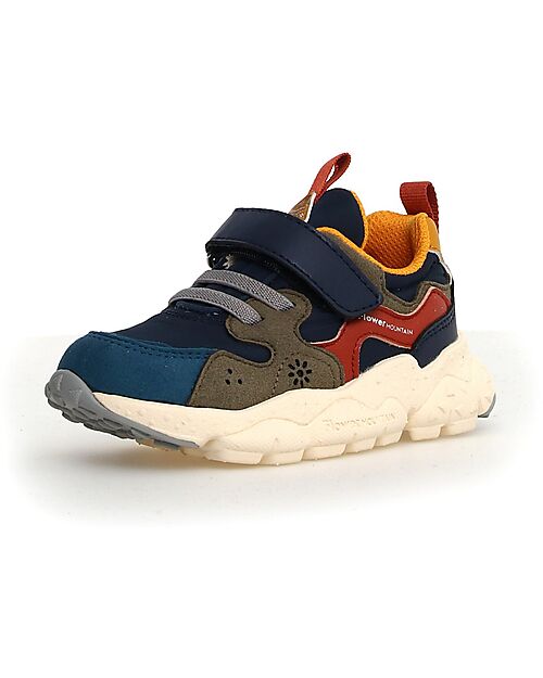 Flower Mountain Yamano 3 Junior Sneakers - Nylon - Blue Navy/Taupe - Eco-leather Sneakers
