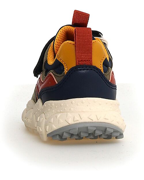 Flower Mountain Yamano 3 Junior Sneakers - Nylon - Blue Navy/Taupe - Eco-leather Sneakers