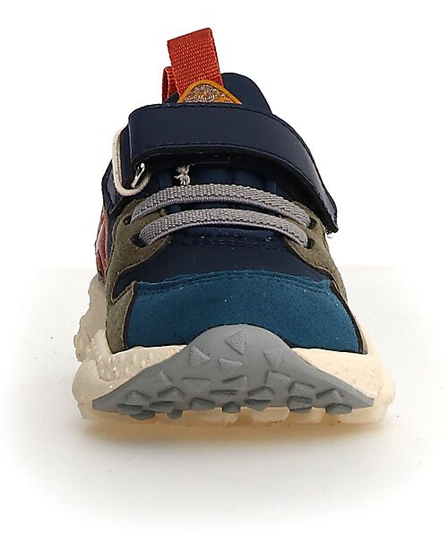 Flower Mountain Yamano 3 Junior Sneakers - Nylon - Blue Navy/Taupe - Eco-leather Sneakers