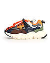 Flower Mountain Yamano 3 Junior Sneakers - Nylon - Grey/Brown/Military - Eco-Leather and Recycled Technical Fabric Shoes