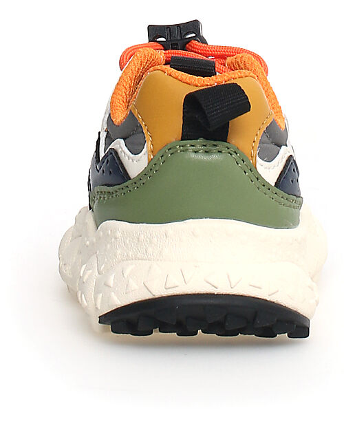 Flower Mountain Yamano 3 Junior Sneakers - Nylon - Grey/Brown/Military - Eco-Leather and Recycled Technical Fabric Shoes