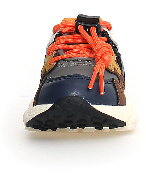 Flower Mountain Yamano 3 Junior Sneakers - Nylon - Grey/Brown/Military - Eco-Leather and Recycled Technical Fabric Shoes