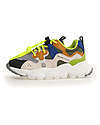 Flower Mountain Yamano 3 Junior Sneakers - Nylon - Military/Grey/Powder/Light Green - Eco-leather and Recycled Technical Fabric Shoes