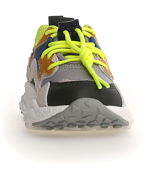 Flower Mountain Yamano 3 Junior Sneakers - Nylon - Military/Grey/Powder/Light Green - Eco-leather and Recycled Technical Fabric Shoes