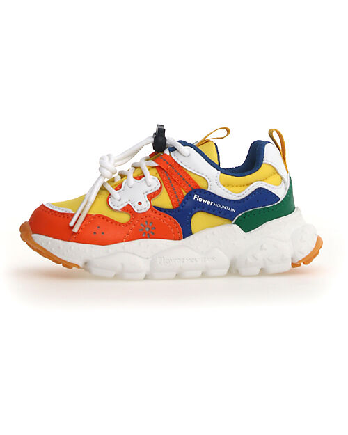 Flower Mountain Yamano 3 Junior Sneakers - Nylon - Orange/Yellow/Azure - Eco-leather and Recycled Technical Fabric Shoes