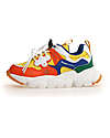 Flower Mountain Yamano 3 Junior Sneakers - Nylon - Orange/Yellow/Azure - Eco-leather and Recycled Technical Fabric Shoes