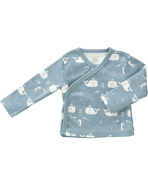 Fresk Baby Cardigan, Blue Whale - Organic Cotton Cardigans