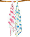 Frugi 2 Pack Muslin Squares, Button Flower/Tulips - 100% cotton muslin, 65 x 65 cm Muslin Swaddle