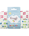 Frugi 2 Pack Muslin Squares, Button Flower/Tulips - 100% cotton muslin, 65 x 65 cm Muslin Swaddle
