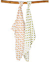 Frugi 2 Pack Muslin Squares, Rainbow/Bees - 100% cotton muslin, 65 x 65 cm Muslin Swaddle