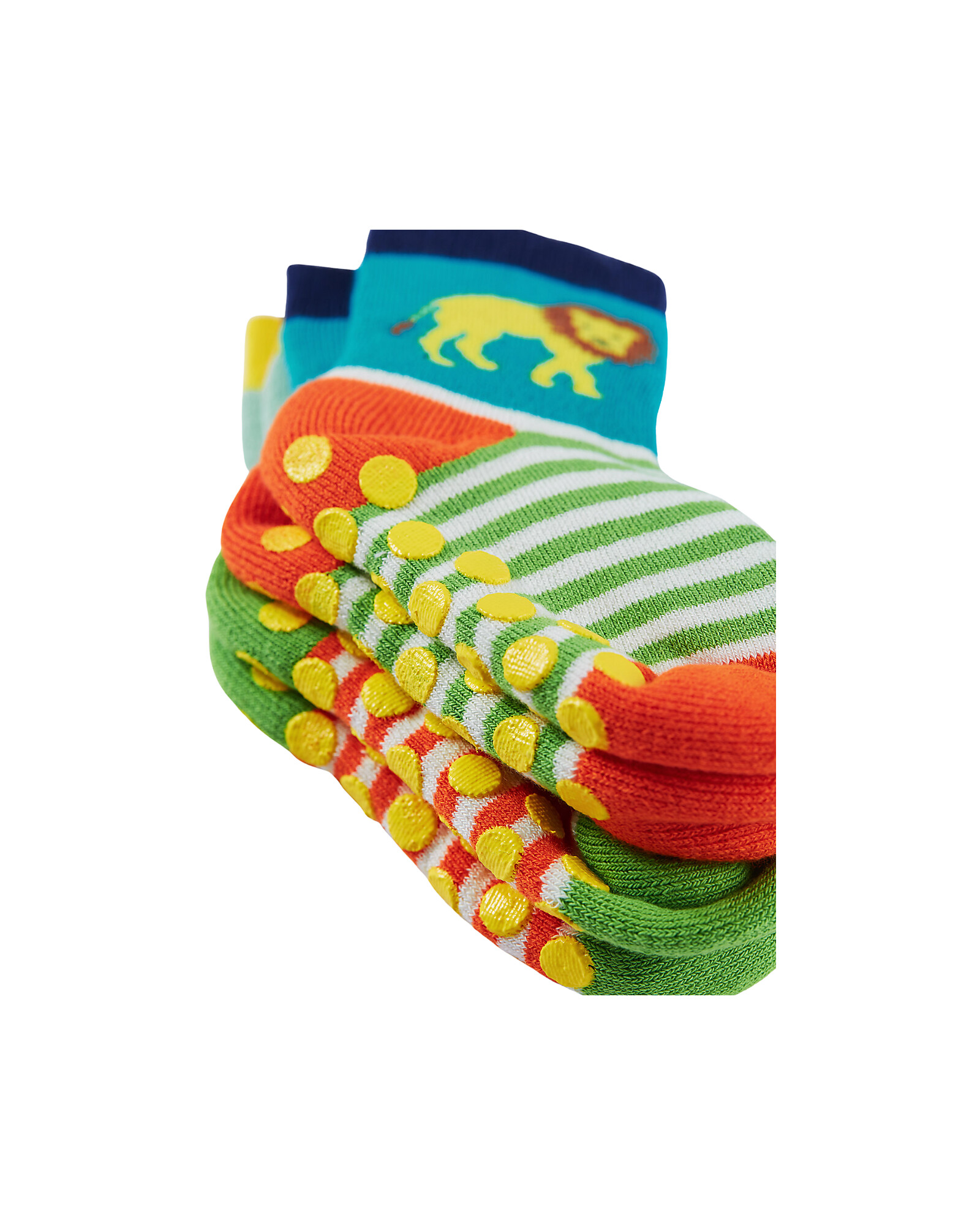 Frugi 2 Pack Non-Slip Socks - Jungle - Organic Cotton unisex (bambini)