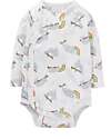 Frugi 2 Pack Short and Long Sleeve Babygrow - White with Sloths - Organic Cotton Long Sleeves Bodies
