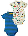Frugi 4-pack Collar Bodysuit - Vehicle - 100% Organic cotton Short Sleeves Bodies