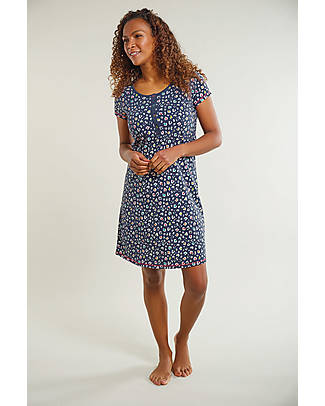 Frugi Aala Maternity & Nursing Night Dress - Multi Leopard - Organic Cotton Nightdress