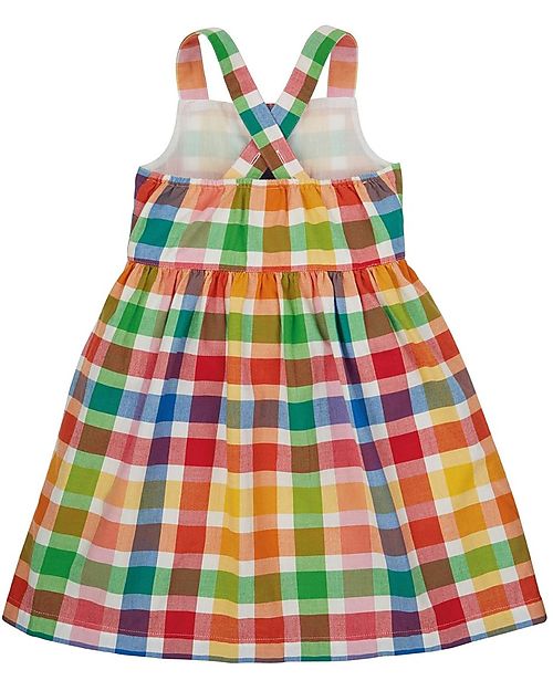 Frugi Abigail Checked Dress - Picnic Gingham - Rainbow Check - Organic Cotton Dresses_