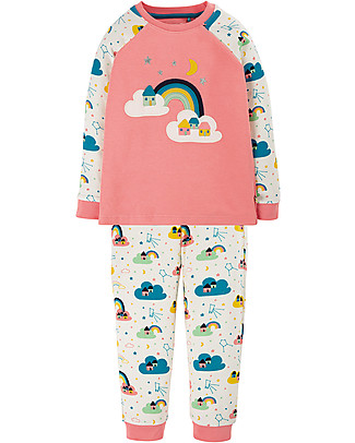 Frugi Ace Pjs - Guava Pink/Rainbow - Organic Cotton Pyjamas