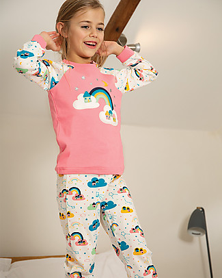 Frugi Ace Pjs - Guava Pink/Rainbow - Organic Cotton Pyjamas
