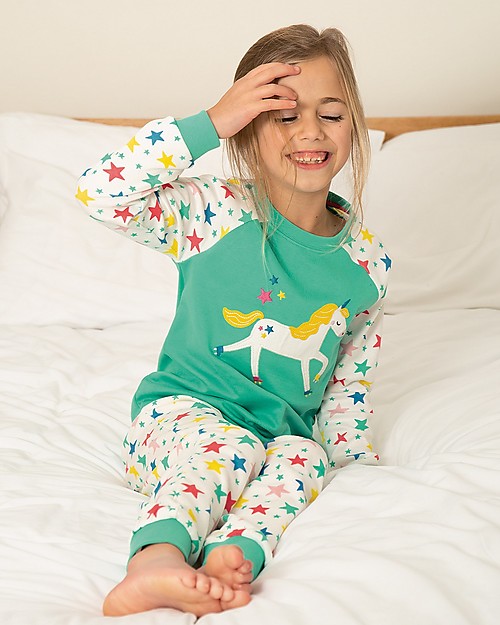 Frugi Ace PJs - Pacific Aqua/Unicorn (from 2 to 4 years old) - Organic cotton Pyjamas