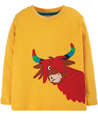 Frugi Adventure Applique Top - Cow - Organic cotton Long Sleeves Tops