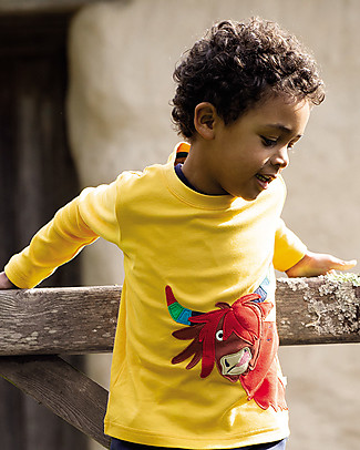 Frugi Adventure Applique Top - Cow - Organic cotton Long Sleeves Tops