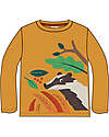 Frugi Adventure Applique Top - Gold/Badger - Organic Cotton Long Sleeves Tops