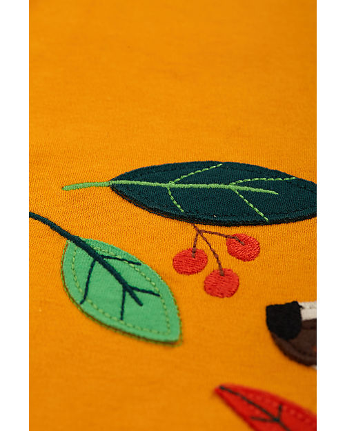 Frugi Adventure Applique Top - Gold/Badger - Organic Cotton Long Sleeves Tops