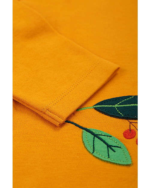 Frugi Adventure Applique Top - Gold/Badger - Organic Cotton Long Sleeves Tops