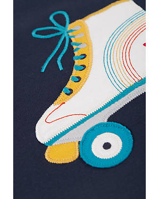 Frugi Adventure Applique Top - Indigo/Roller-skate - Organic Cotton Long Sleeves Tops
