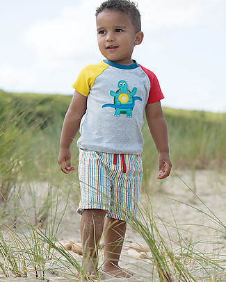 Frugi Akiara Shorts - Seersucker Multi Stripe (4-7 years) - Organic cotton Shorts