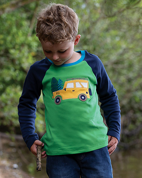 Frugi Alfie Raglan Top - Truck - Organic cotton Long Sleeves Tops