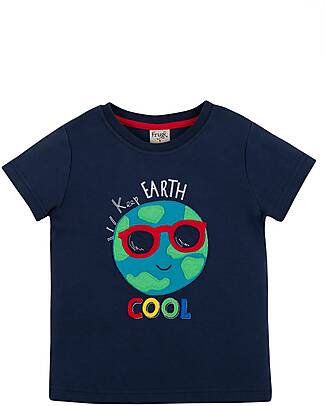 Frugi Andie Applique T-Shirt - Indigo- Earth World - Earth Day - Organic Cotton and Recycled Cotton- SS2023: Phase 2 T-shirts