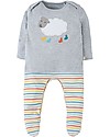 Frugi Arlo Outfit Babygrow, Grey Marl/Sheep - 100% organic cotton Babygrows