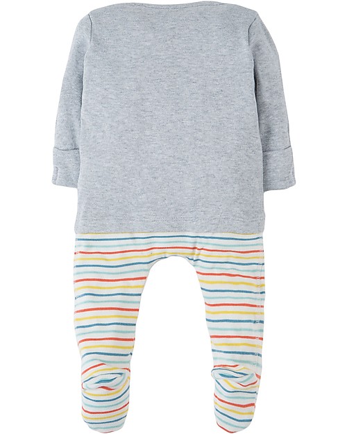Frugi Arlo Outfit Babygrow, Grey Marl/Sheep - 100% organic cotton Babygrows