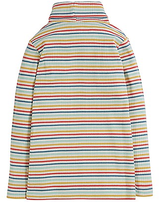 Frugi Ava Stripe Roll Neck - Abisko Rainbow Stripe - Organic Cotton Long Sleeves Tops