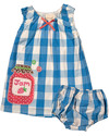 Frugi Baby Dress Set (dress + knickers) Cornflower Blue- 100% Organic Dresses_
