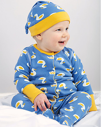 Frugi Baby Gift Set -Puddle Ducks - Bodysuit+BabyGrow+Hat Gift Set