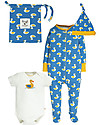 Frugi Baby Gift Set -Puddle Ducks - Bodysuit+BabyGrow+Hat Sets And Co-Ords