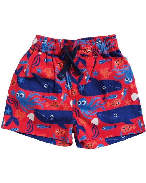 Frugi Baby Swim Trunks Sea Creatures - 100% Organic Cotton Swimming Trunks