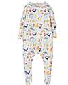 Frugi Babygrow - White with Rainbow Sea - Organic Cotton Babygrows