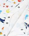 Frugi Babygrow - White with Rainbow Sea - Organic Cotton Babygrows