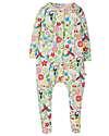 Frugi Babygrow - White with Tropical Birds - Organic Cotton Babygrows