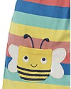 Frugi Beau Beach Dungaree, Bright Rainbow Stripe/Bee - Jersey Organic Cotton Dungarees