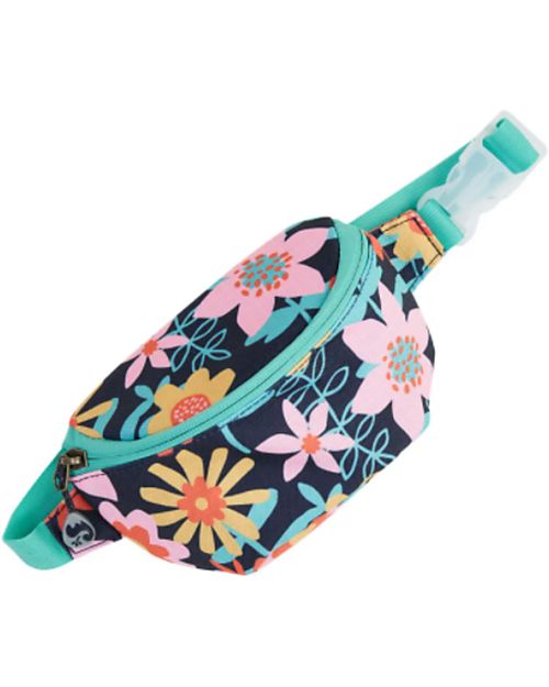 Frugi Bertie Belt Bag - Indigo Dahlia Fields - Recycled Fabric Pouch