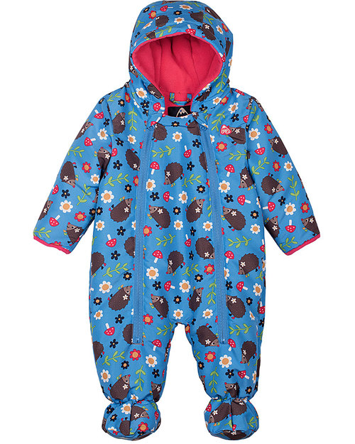 Frugi Billie Pram Suit - Hedgehog Adventure - 100% Recycled Polyesther Snowsuits