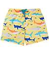 Frugi Board Shorts - Yellow with Sharks - Recycled Bottles Swimming Trunks