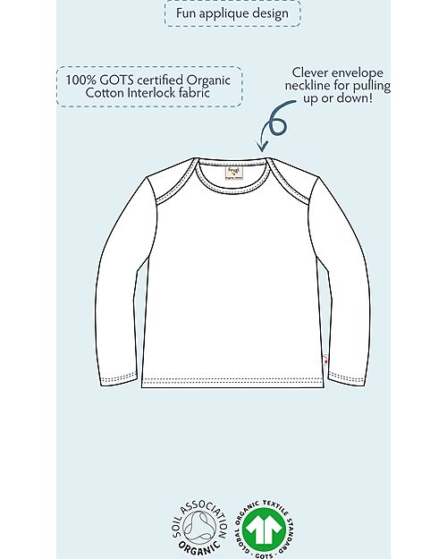 Frugi Bobby Applique Top - Fjord Green Stripe/Ladybird - Organic Cotton Long Sleeves Tops